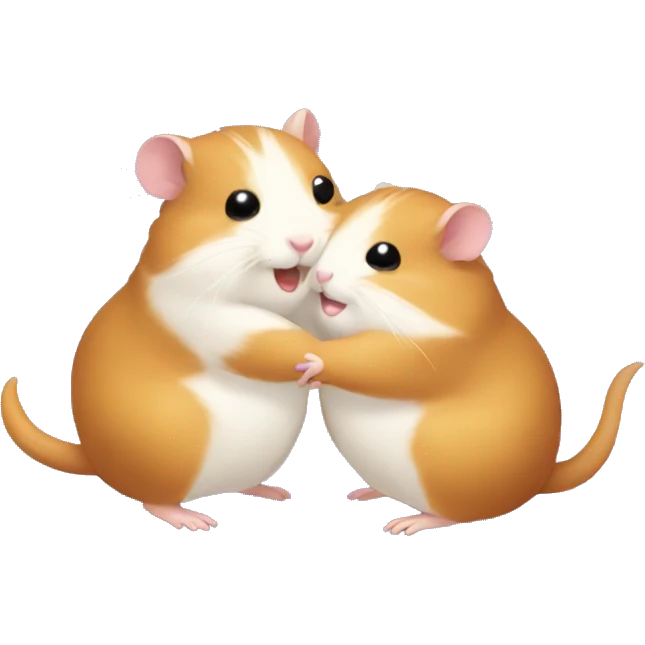 two hamsters hug emoji