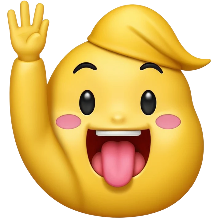 I want you to make an emoji with their tongue out and make their hand like their are avoiding something  emoji