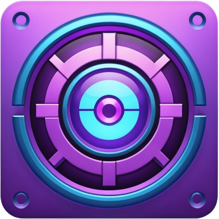 neon cyberpunk-themed icon representing focus emoji