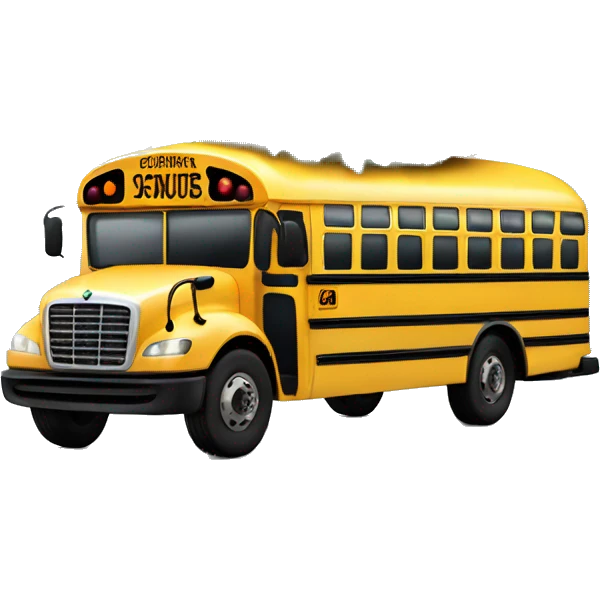 Christmas tree on top of school bus emoji