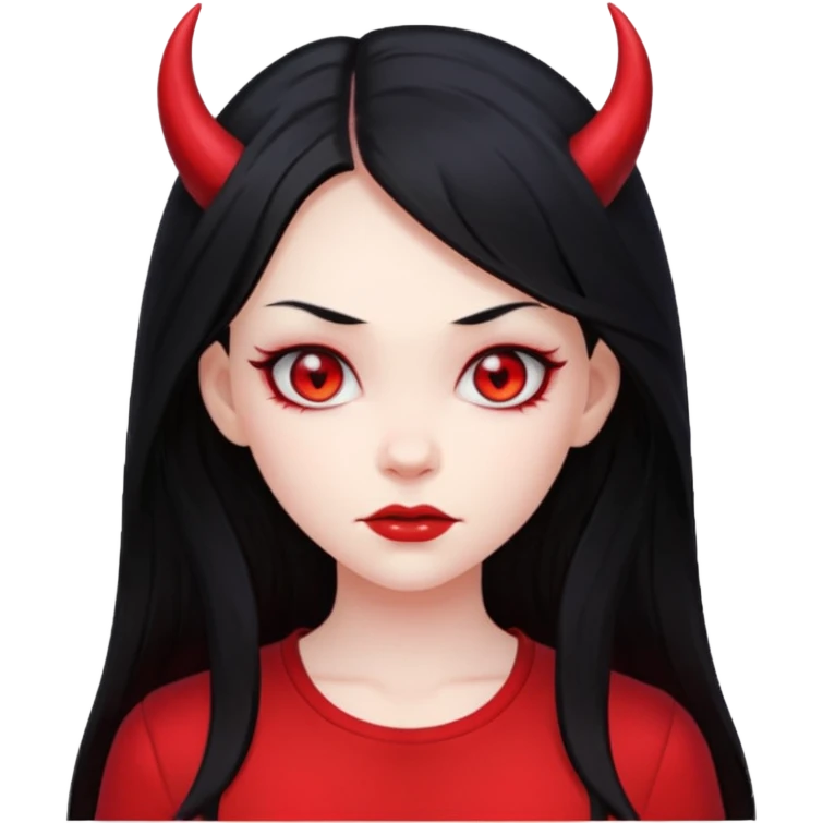long hair devil girl with shirt emoji