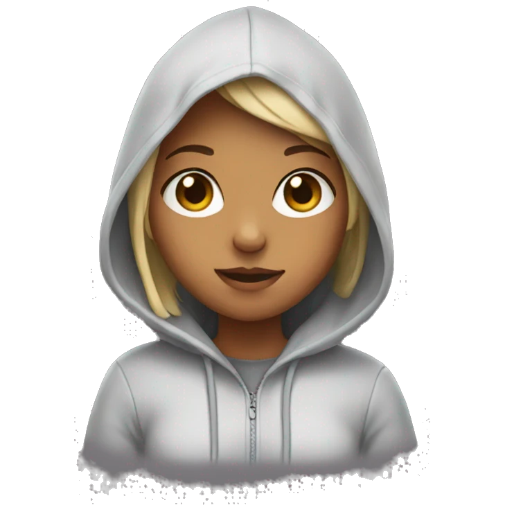 Girl wearing hoodie emoji
