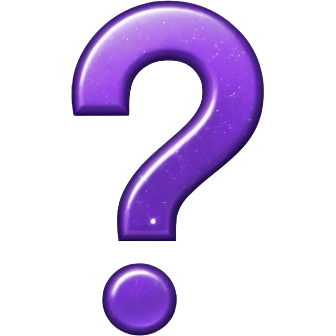 glitter purple question point emoji