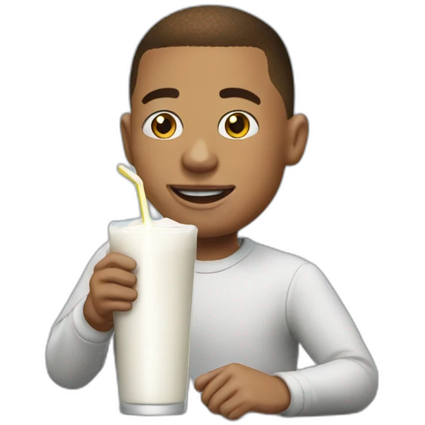 Mbappé drink milk emoji