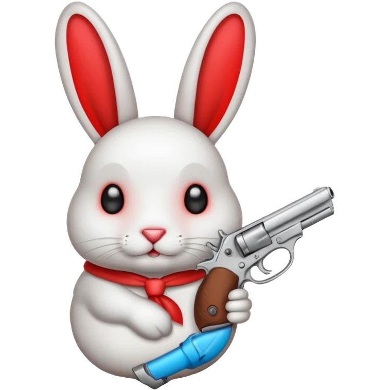 Crea un emoji de un conejo enojado con una arma emoji