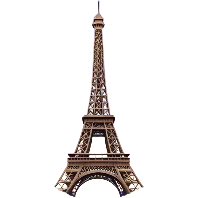 Cinematic Realistic Eiffel Tower Landmark Emoji, featuring the iron lattice structure illuminated against a twilight Parisian sky emoji