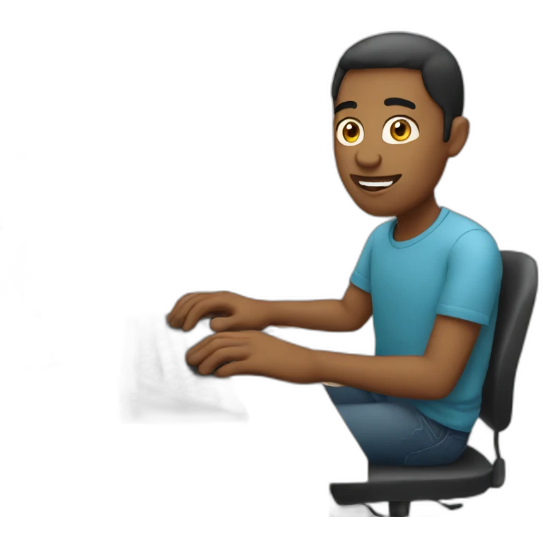 guy using computer emoji