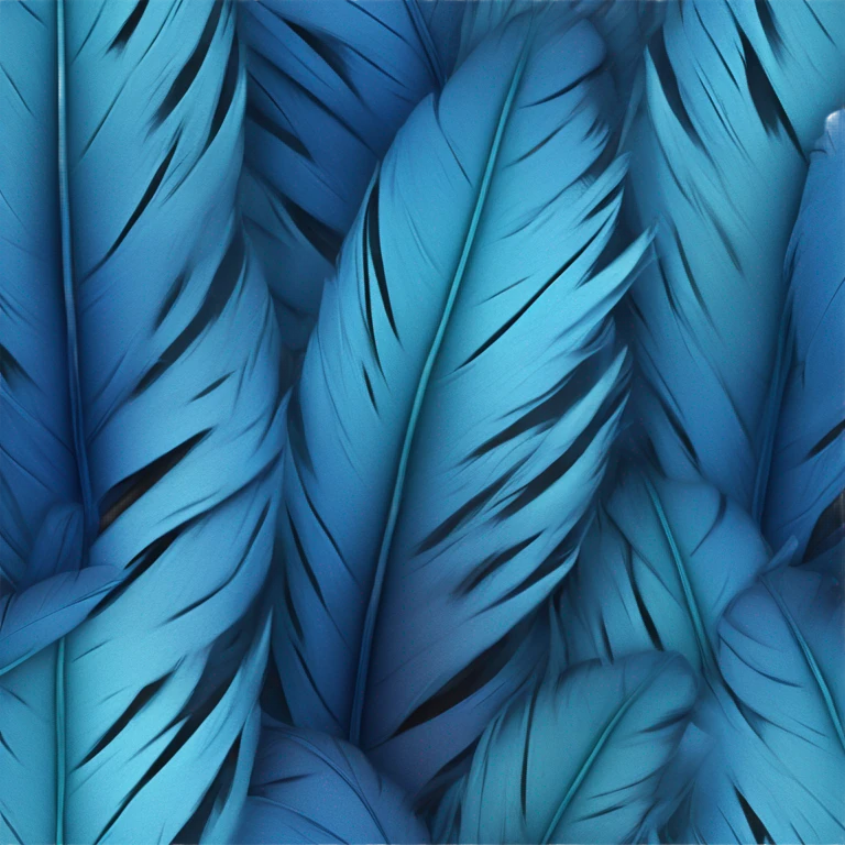 Realistic navi blue feather emoji