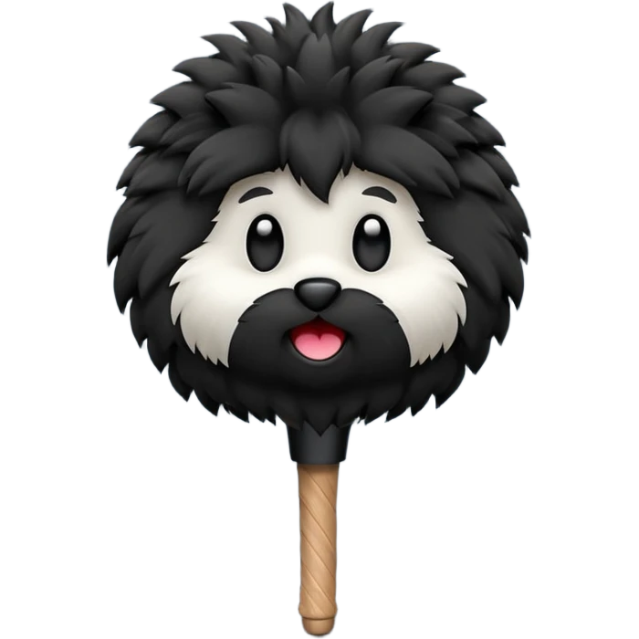 boom fluffy microphone with stick emoji