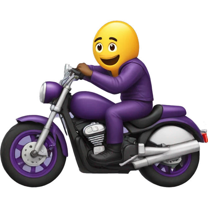 Guy riding a eggplant motorcycle  emoji