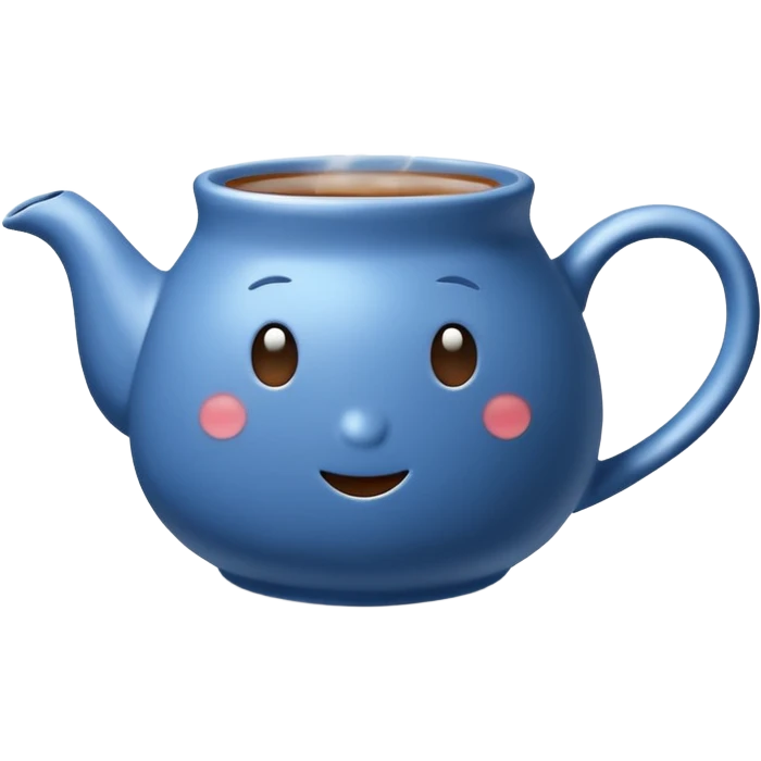 visibly steaming blue mug of tea emoji