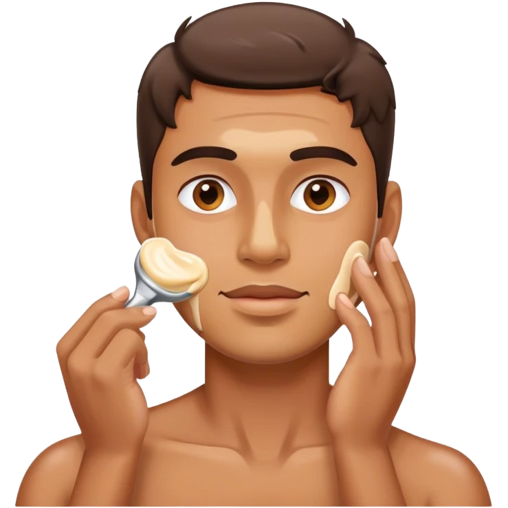 man apply cream to face emoji