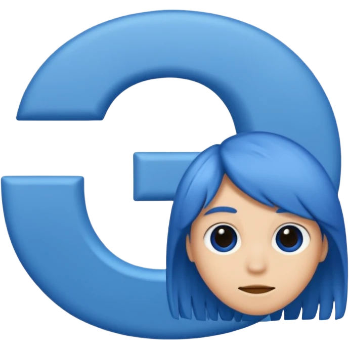 Letter o Blue With Hair With the letter H, which is greater, the same thing emoji