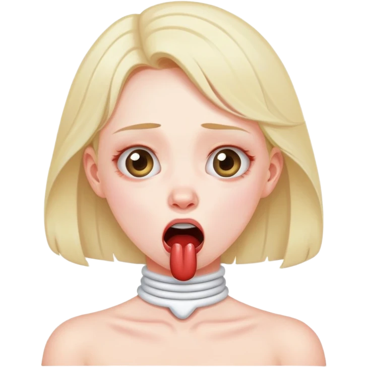 emoji of girl chocking herself exaggerated funny emoji