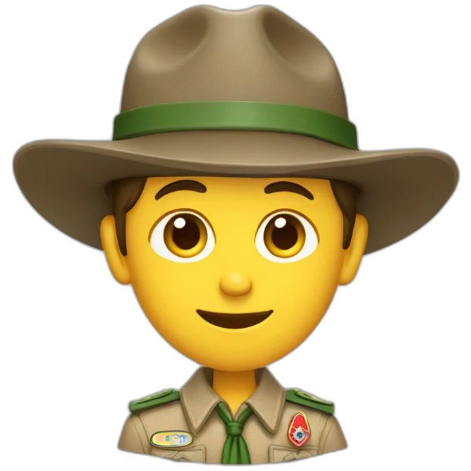 French boyscout with a campaign hat emoji
