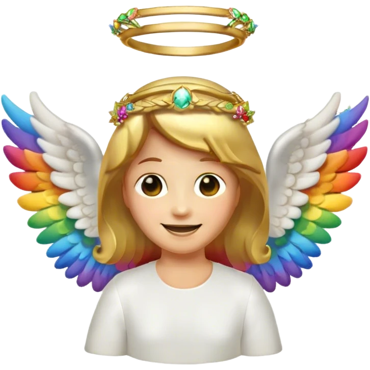 Rainbow Poop emoji angel with wings emoji