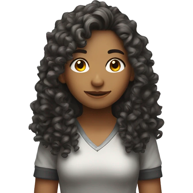 Long curly haired gamer girl emoji