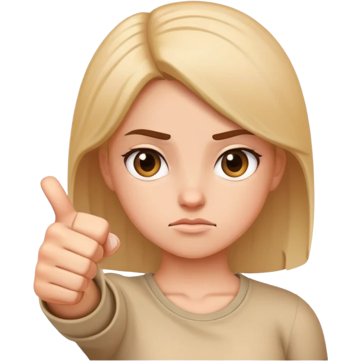 girl showing thumbs down emoji