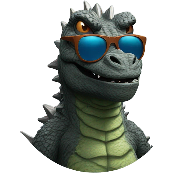 Godzilla with sunglasses  emoji