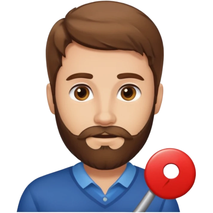 Brown haired man with brown beard missing a blonde haired woman emoji