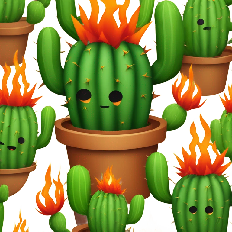 Cactus on fire emoji