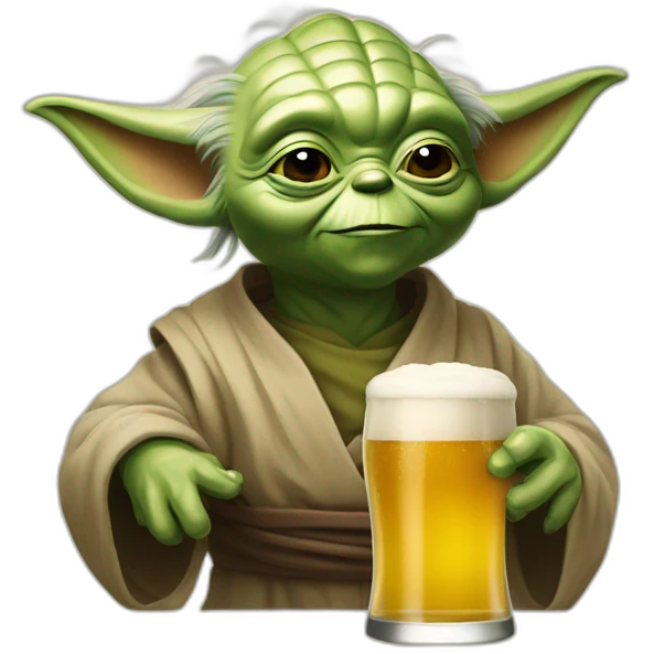 Yoda qui boit une bière emoji