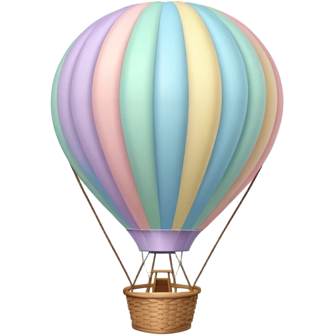 pastel hot air balloon, simpel design with no baskets emoji