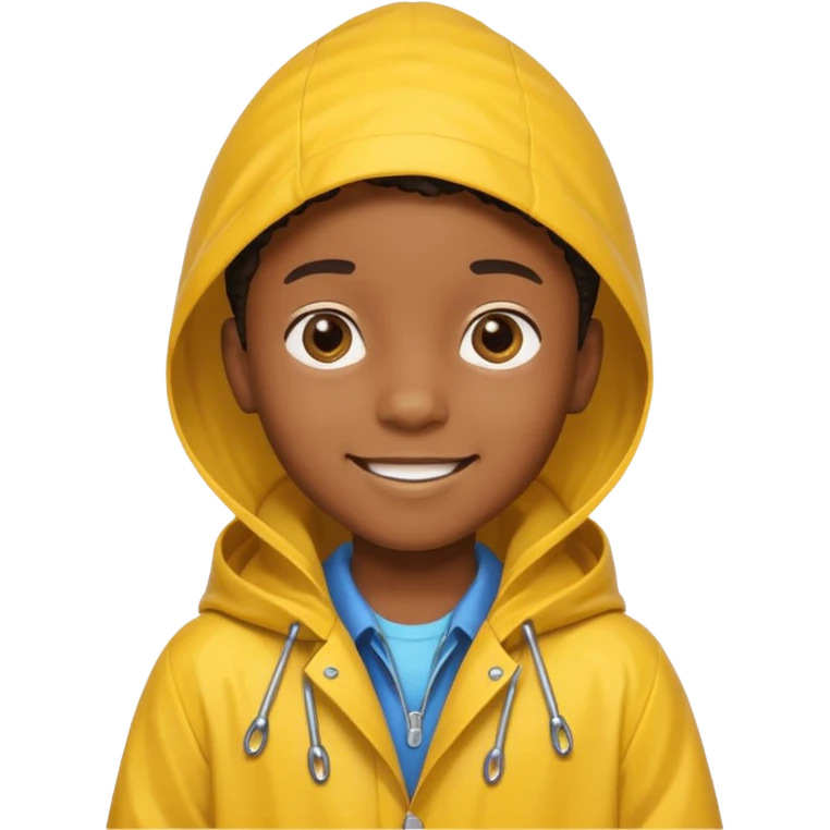 black kid with raincoat emoji