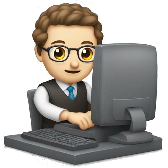 Un computador proyectando a un ratón  emoji