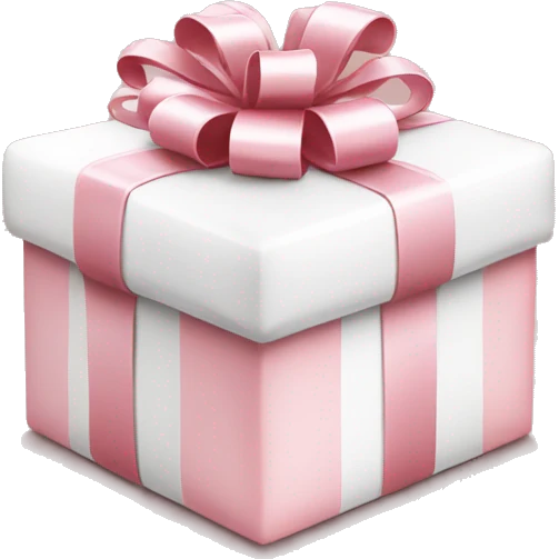 Light pink Christmas gifts under a white Christmas tree  emoji
