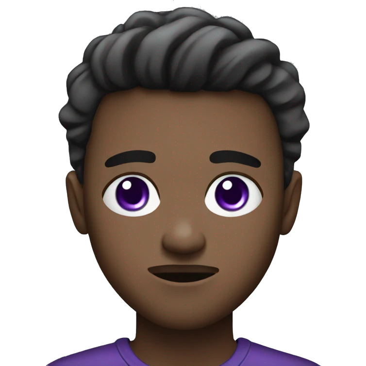 Young man with bruised purple eye emoji