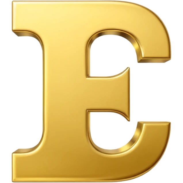 Symbole de currency en or en forme de lettre F précise, seul, 3D, brillant, style emoji simple et lisible sur fond uni. pas une autre lettre

Fcoins emoji