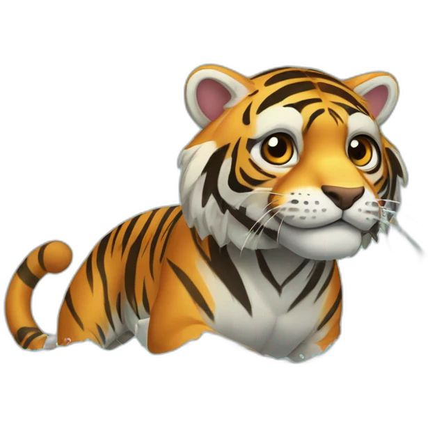 Tigre feroz en el mar emoji