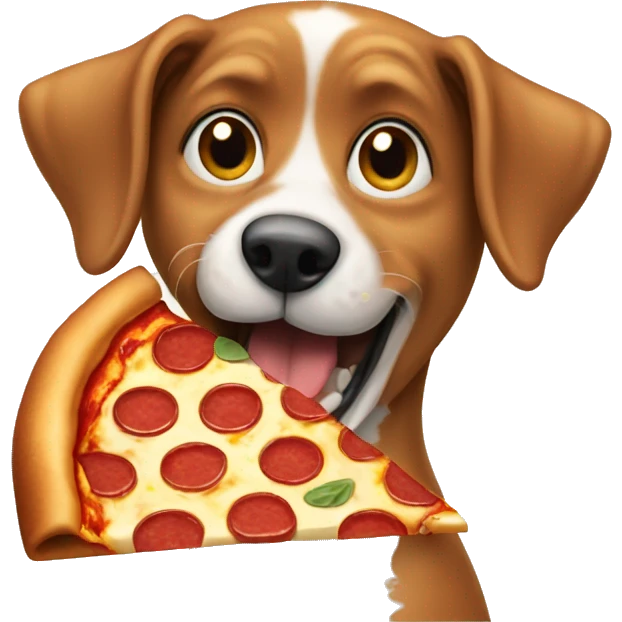 dog eating pizza emoji