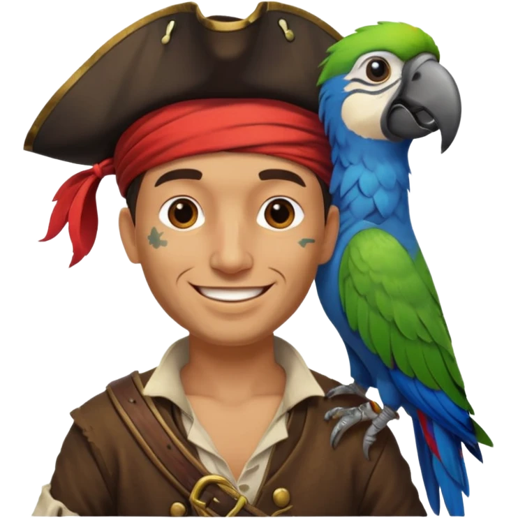 pirate and parrot emoji