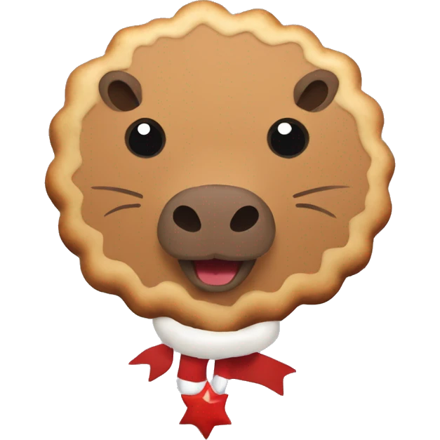chrismas cookie with capybara emoji