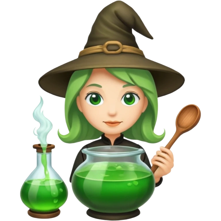 green witch cooking potion emoji