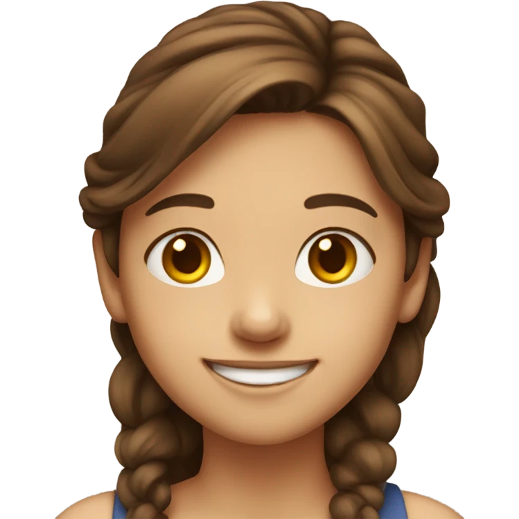 smiling girl with brown hair emoji