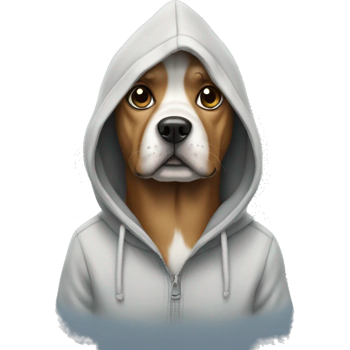 Dog wearing hoodie emoji