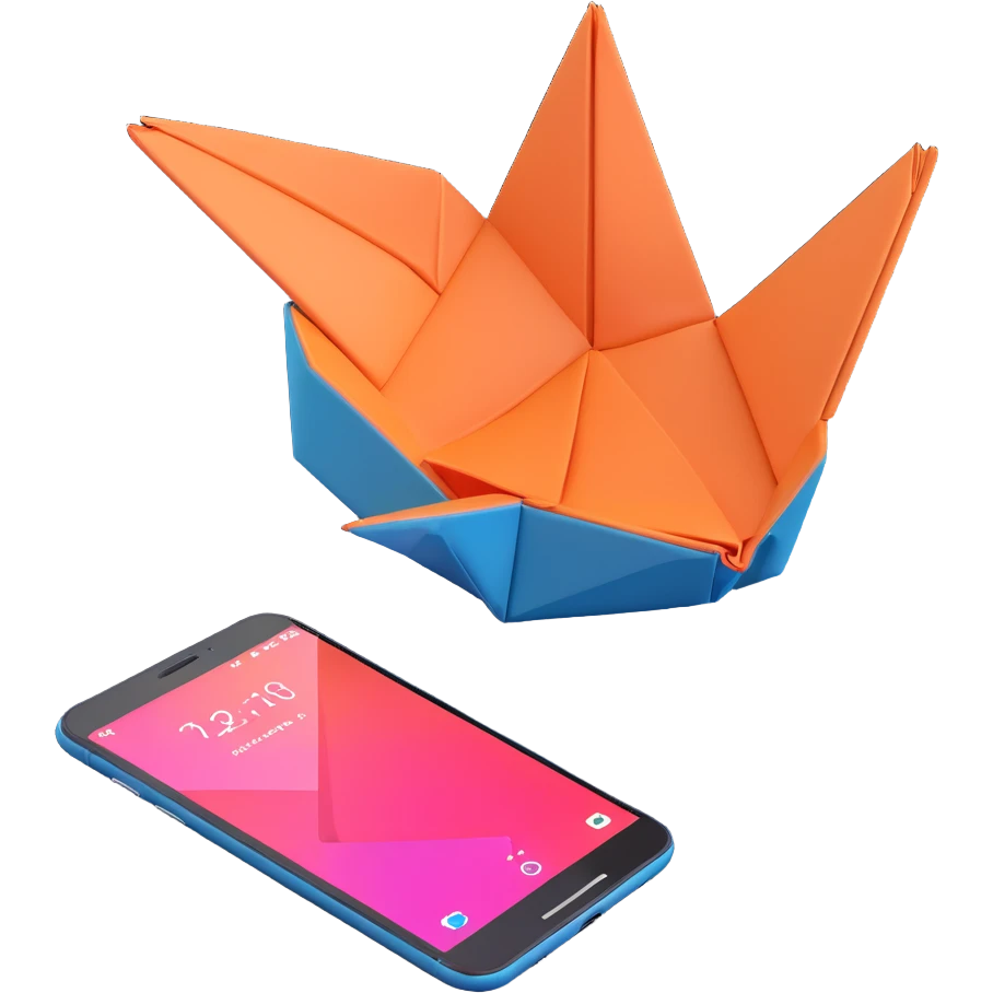 Un smartphone qui se plie comme un origami emoji