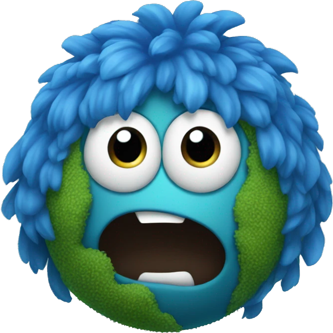 blue giant with hair and moss emoji