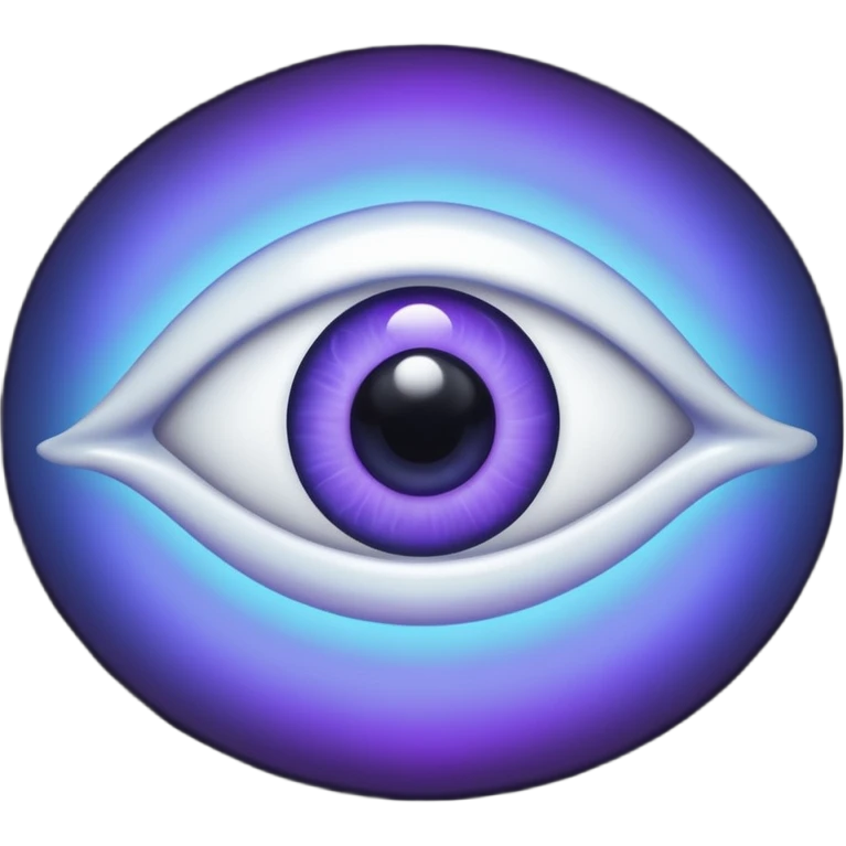 a single spooky floating disembodied eye colored blue, purple, black and white emoji