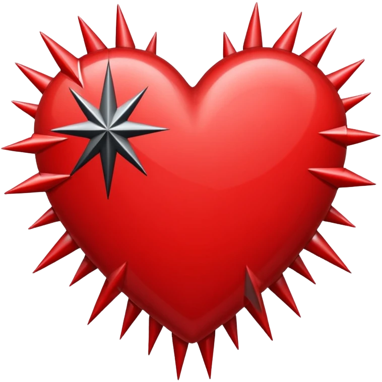 heart with black and silver starburst emoji