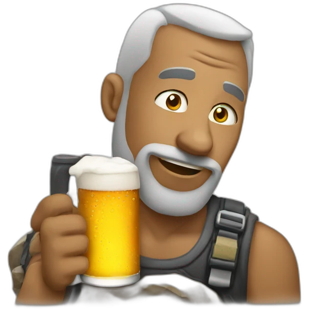 the rocks drinking a beer emoji