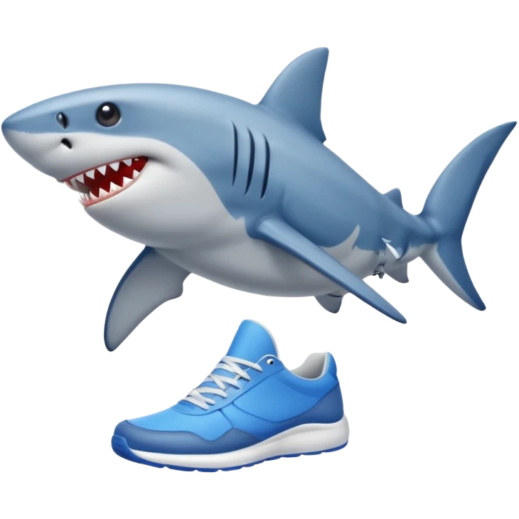 Un tiburón con tenis azules emoji