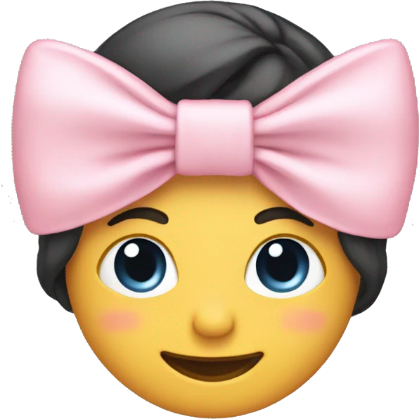 headband with a light pink bow emoji