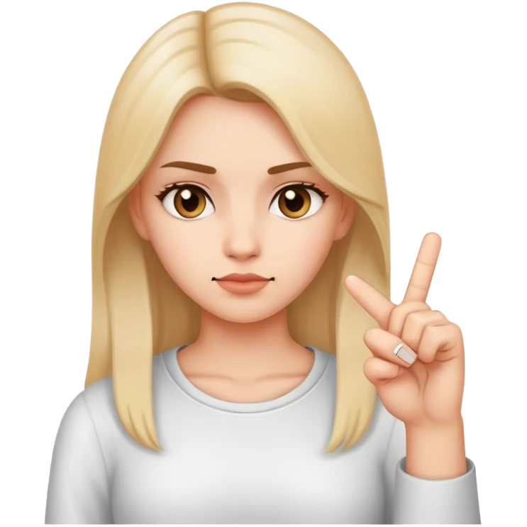 Girl giving middle finger emoji