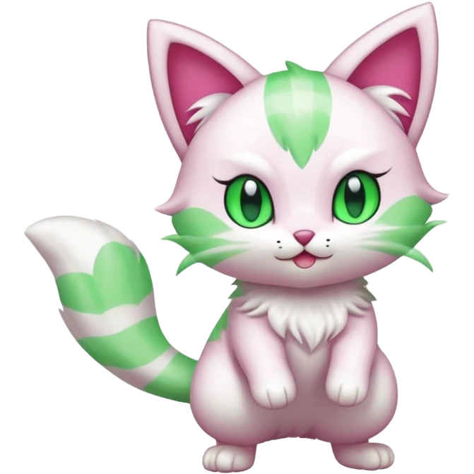 Delcatty-Skitty-Sprigatito-fusion, full body emoji