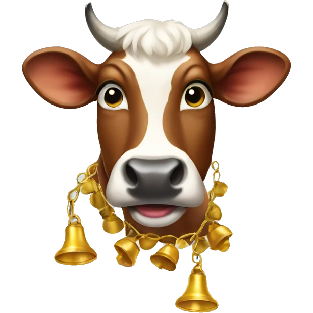 Cow with bells  emoji