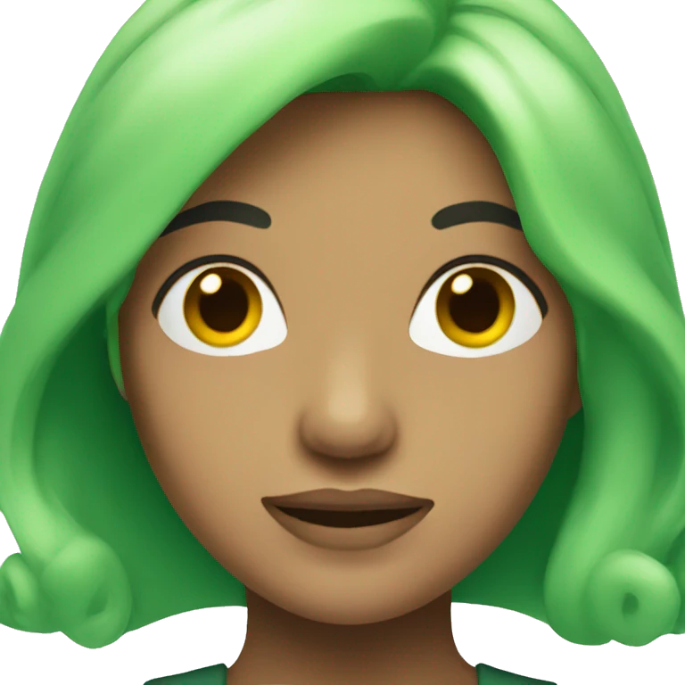 transgender with green hair emoji